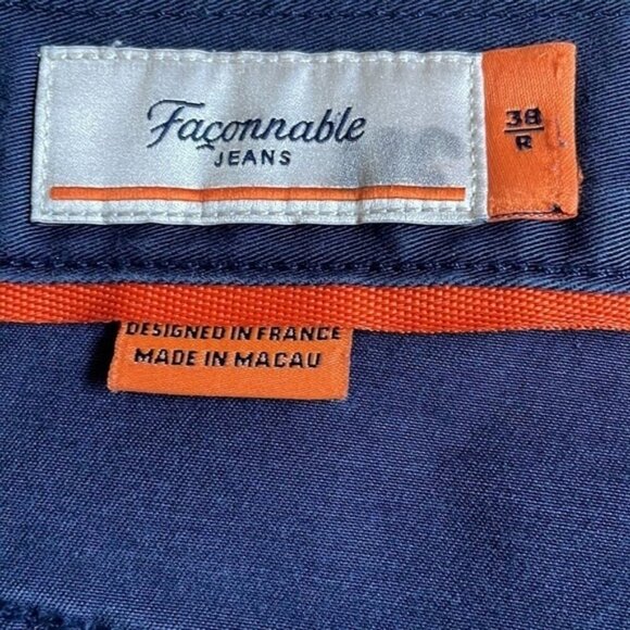 Faconnable 38 X 34 Blue Khaki Mens Pants - Picture 5 of 9